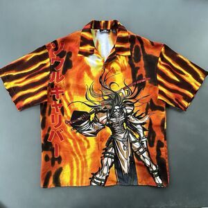 Vintage Samurai Showdown Button Up Shirt Adult Extra Large Manga Anime AOP RARE